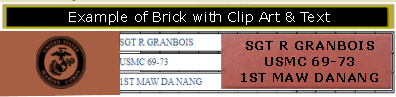 Example of Brick with ClipArt added...